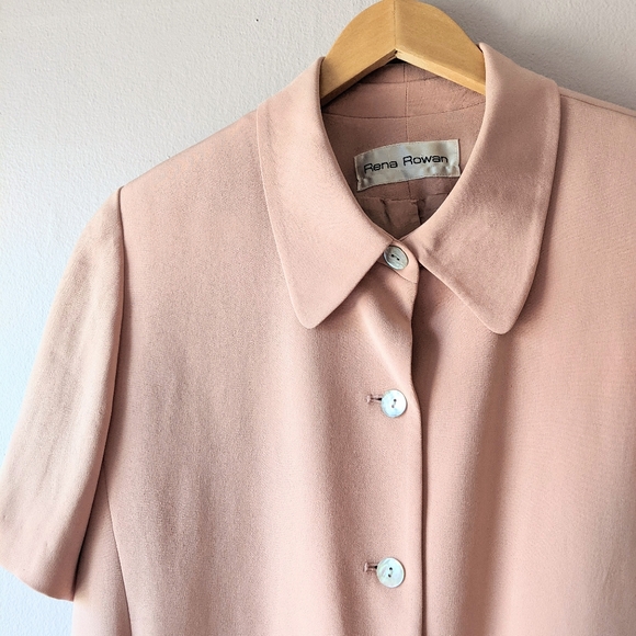 Vintage 100% Silk Shortsleeve Blazer - Picture 5 of 9